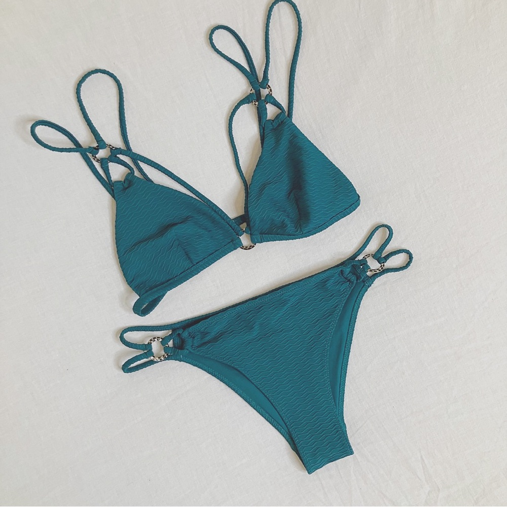 Dorina • Eco Textured Bikini in Emerald Green